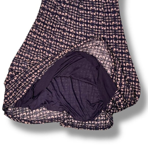 Jigsaw Draped V Neck Midi Dress Stretch Knit Blue Tan Size Small - Picture 9 of 9